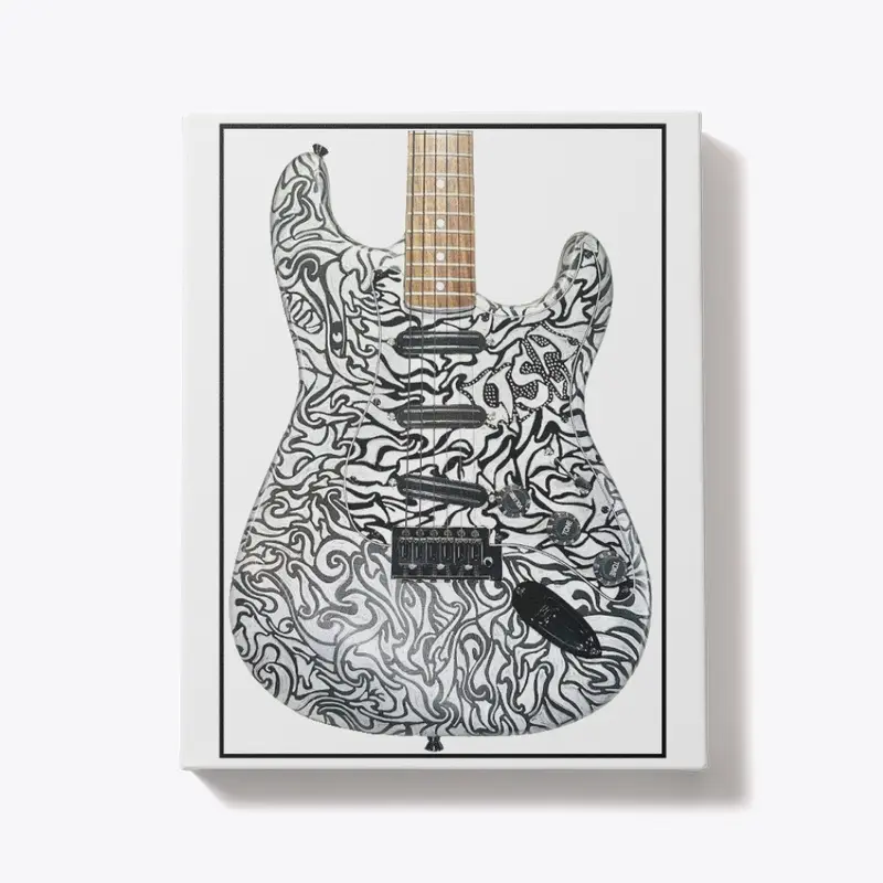 DUSKFOG ART: BLACK / SILVER GUITAR